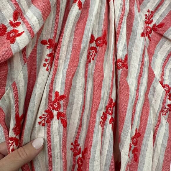 NWOT Never A Wallflower Embroidered Jewel Neck Dress in True Red - Picture 5 of 9